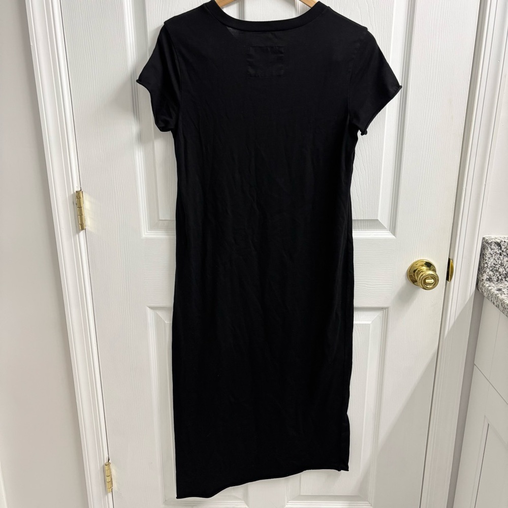 Frank & Eileen Tee Lab TShirt Dress Small Black Cotton Minimalist Asymmetrical - Picture 6 of 6